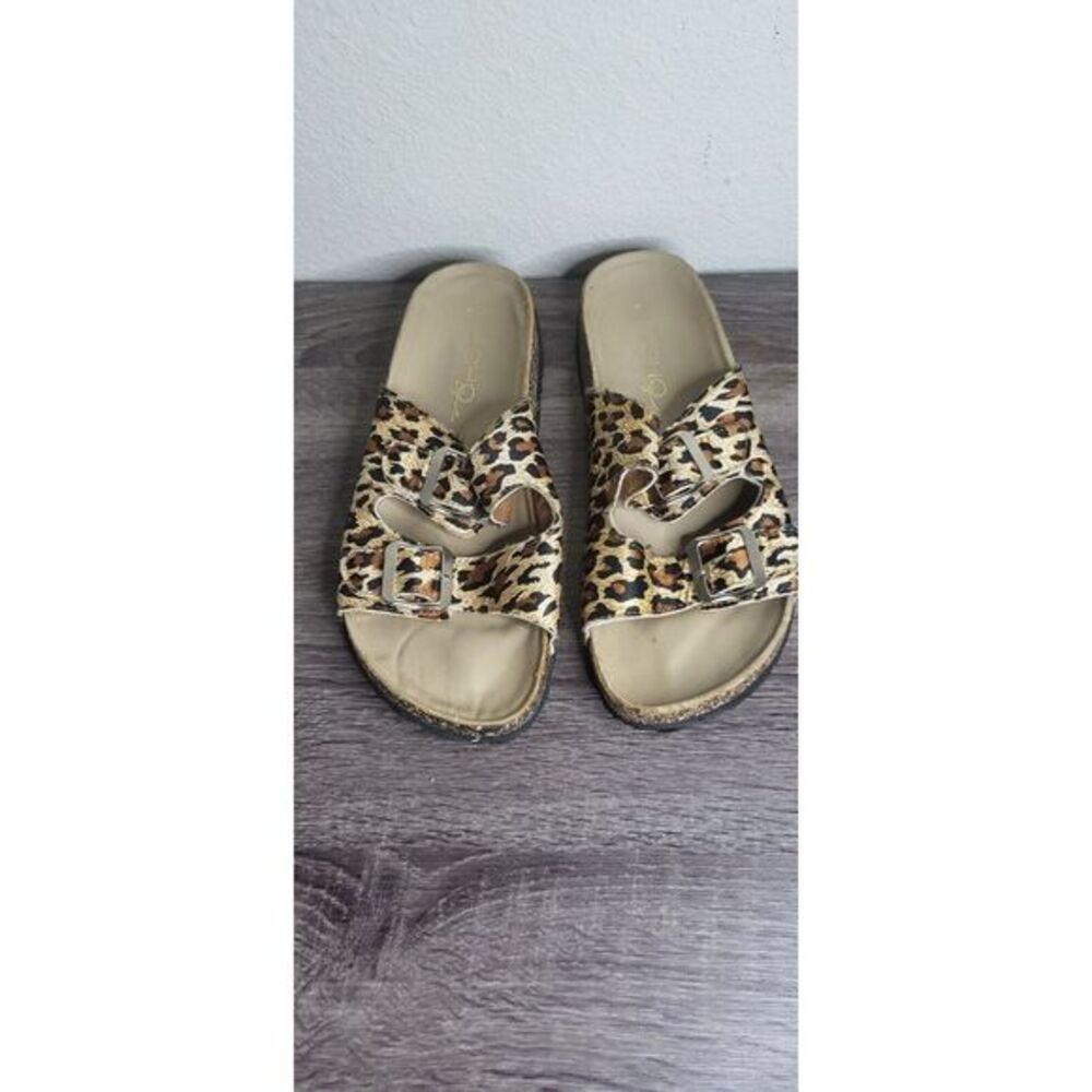 Soho Girls Leopard Print Strap Sandals Size 8